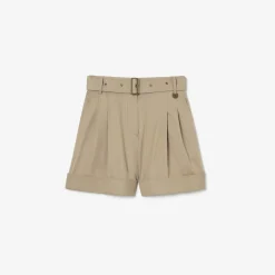 Belted Tropical Gabardine Shorts