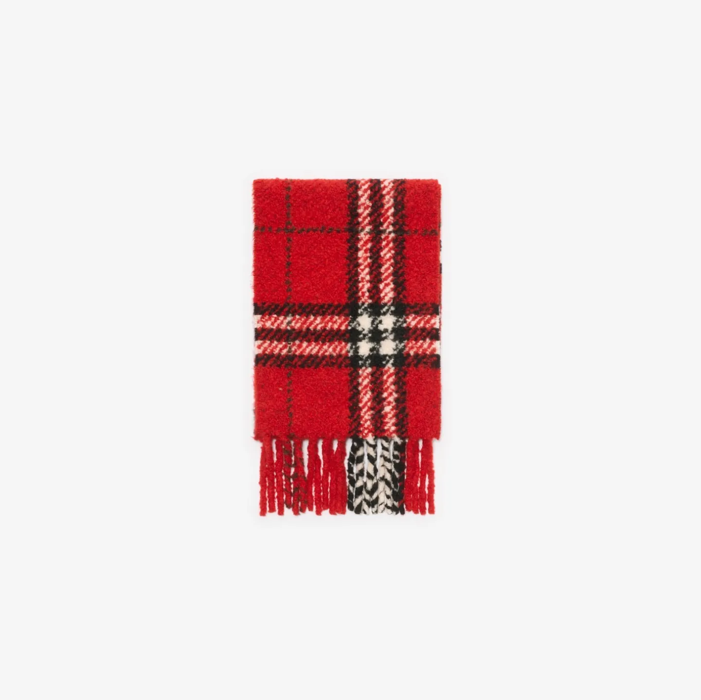 Check Alpaca Wool Blend Bouclé Scarf