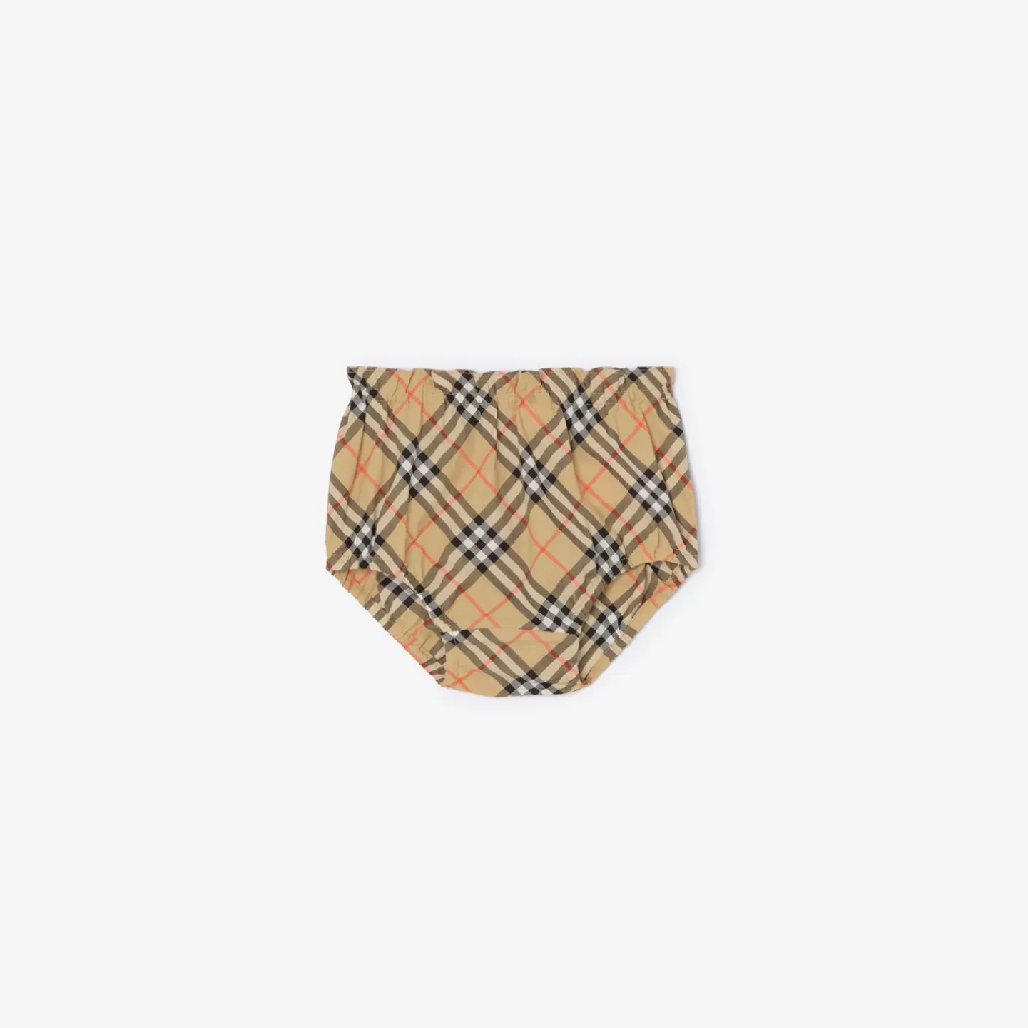 Check Bow Cotton Dress with Bloomers