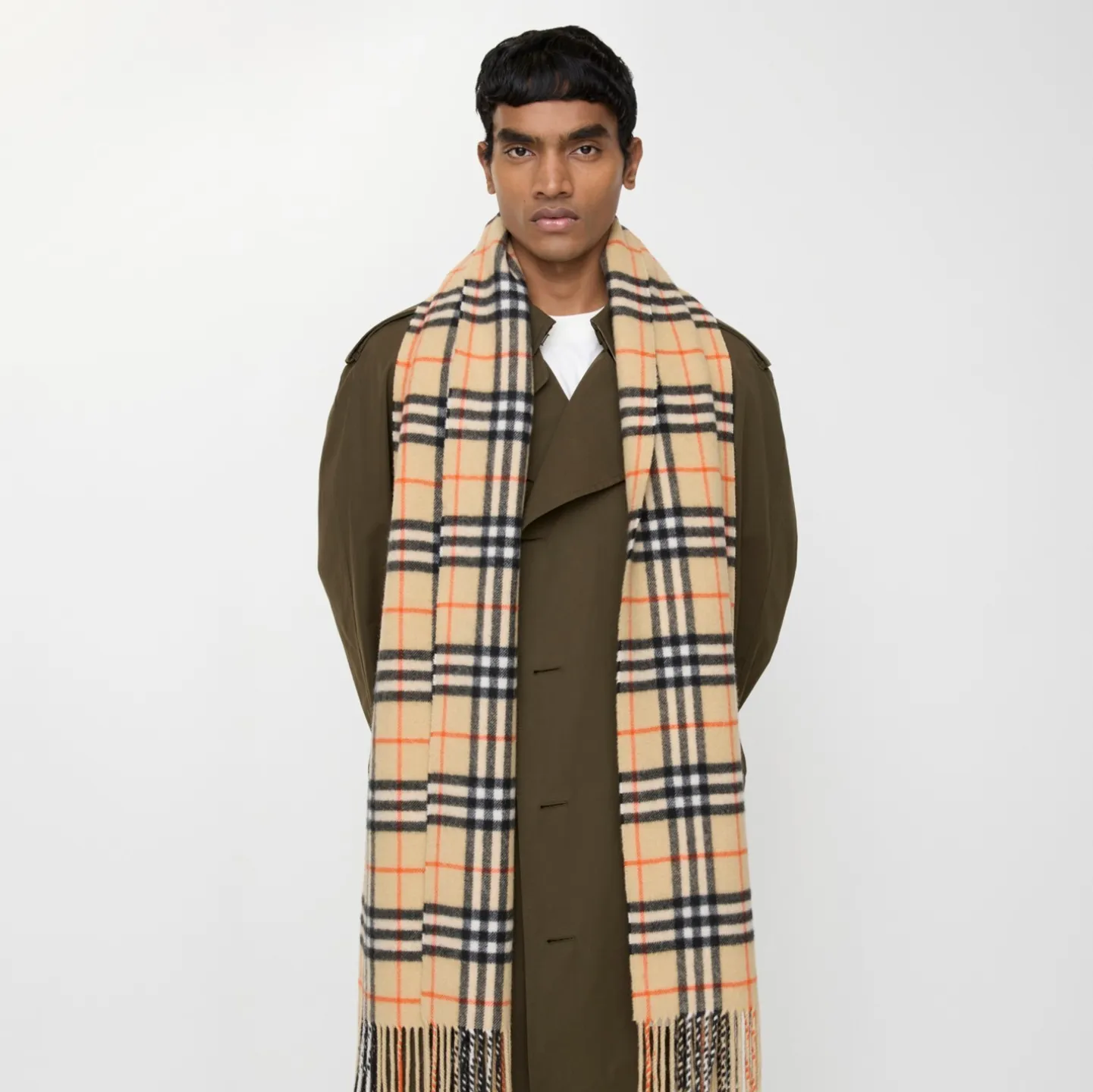 Check Cashmere Scarf