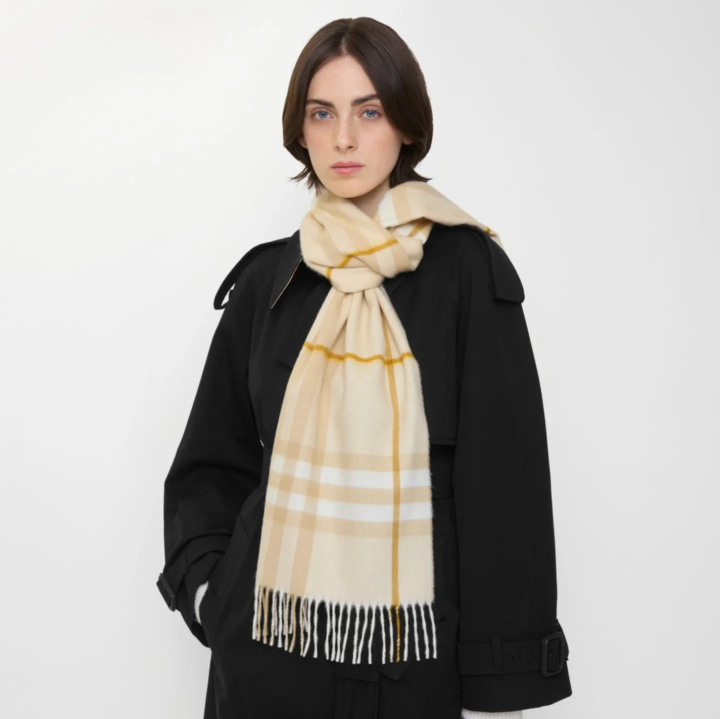 Check Cashmere Scarf