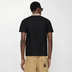 Check Collar Cotton Polo Shirt