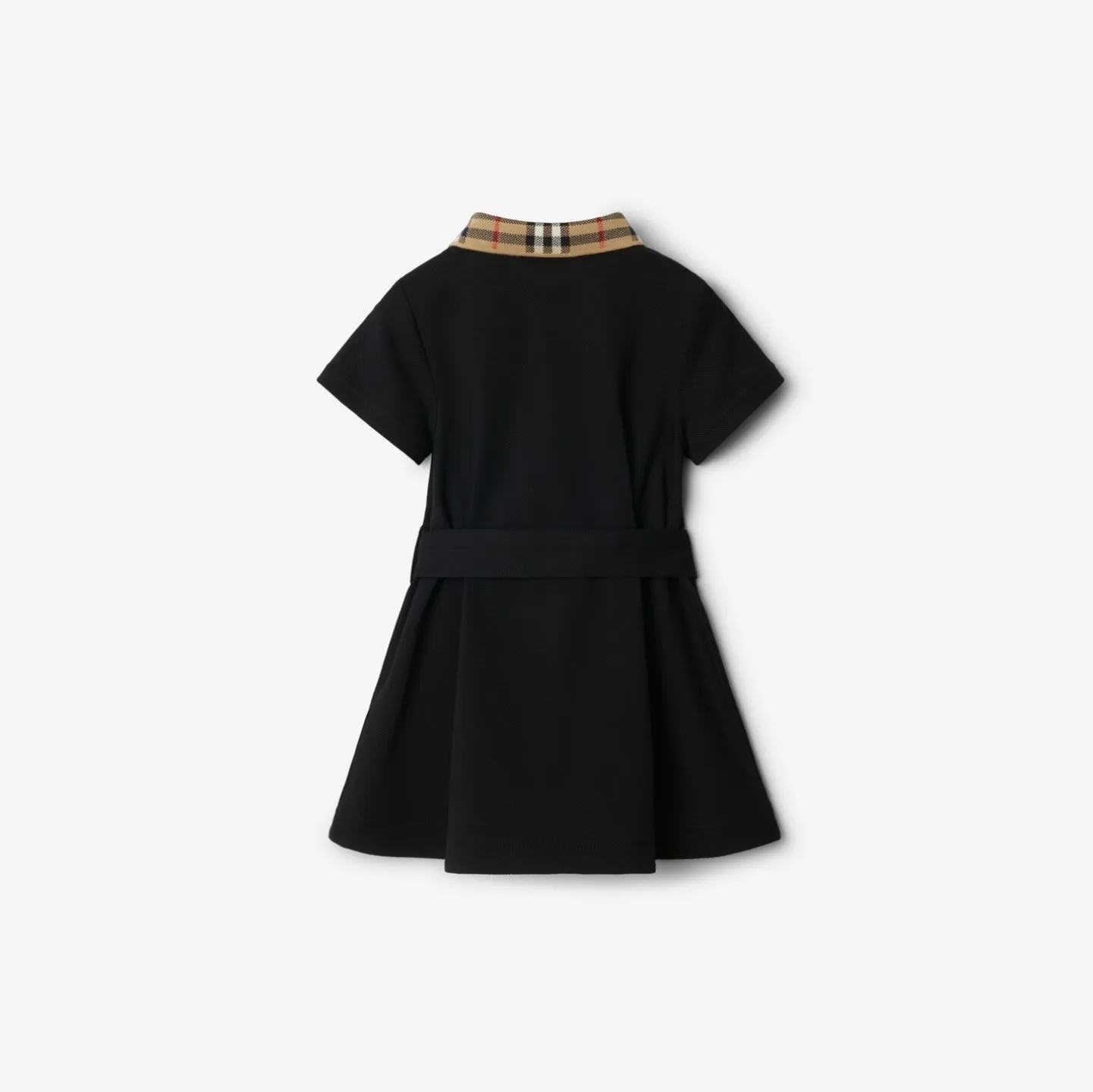 Check Collar Cotton Polo Shirt Dress