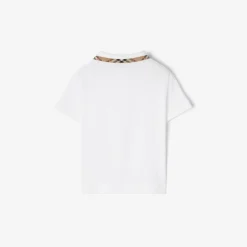 Check Collar Cotton Polo Shirt