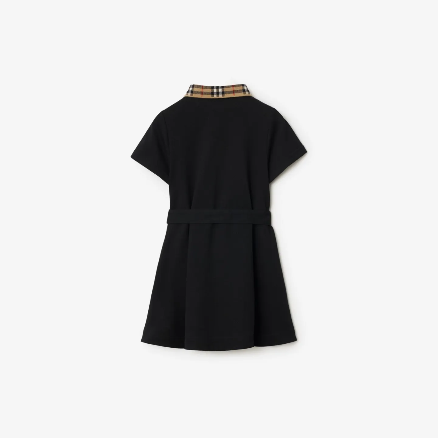 Check Collar Cotton Polo Shirt Dress