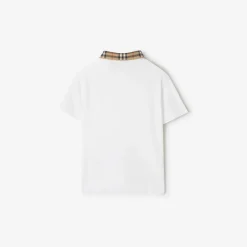 Check Collar Cotton Polo Shirt