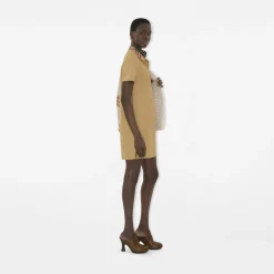 Check Collar Cotton Polo Shirt Dress