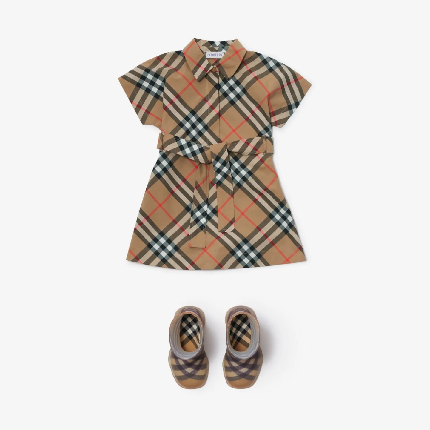 Check Cotton Shirt Dress