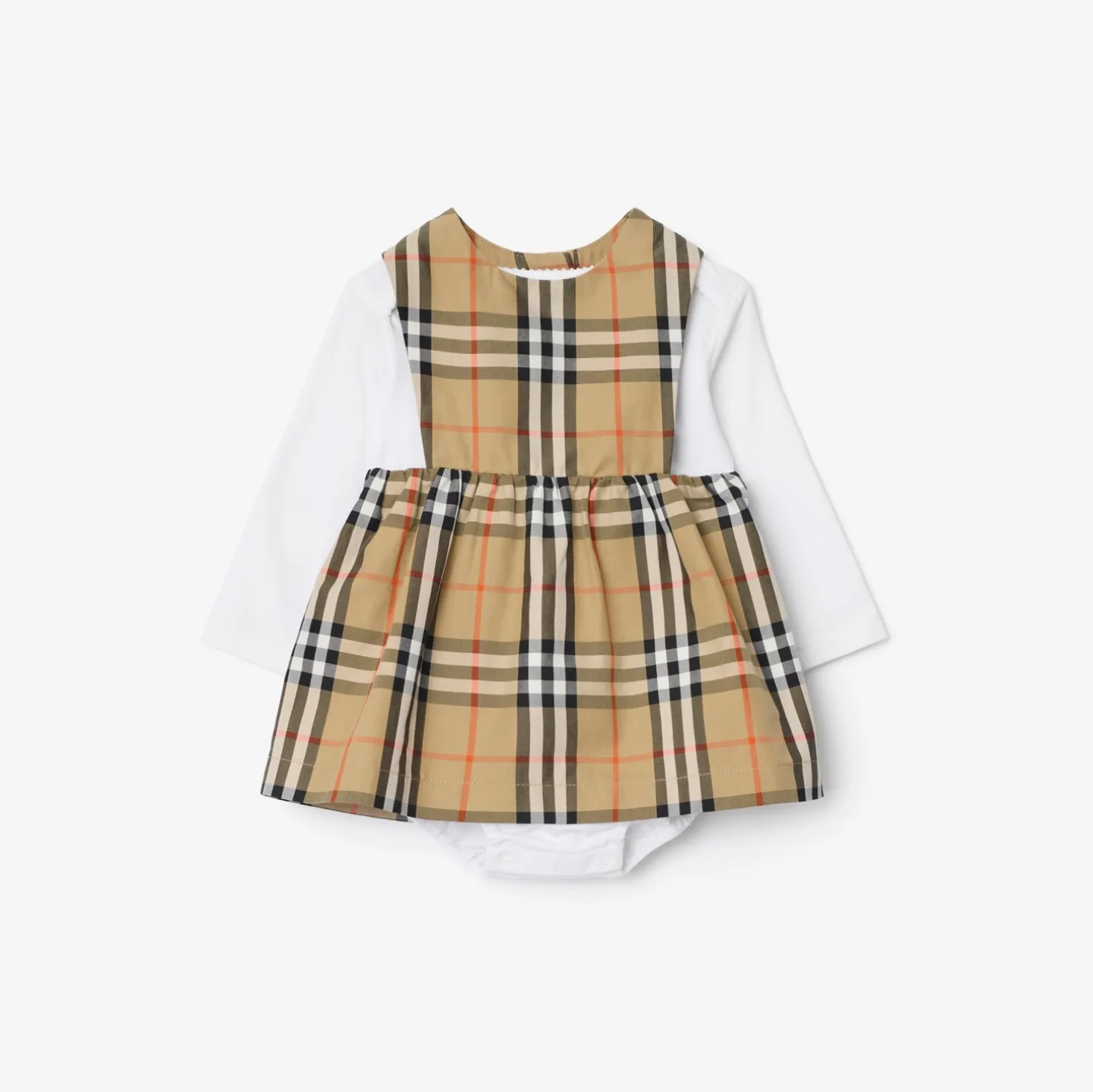 Check Cotton Three-piece Baby Gift Set