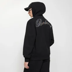 Check Cursive Logo Cotton Zip Hoodie
