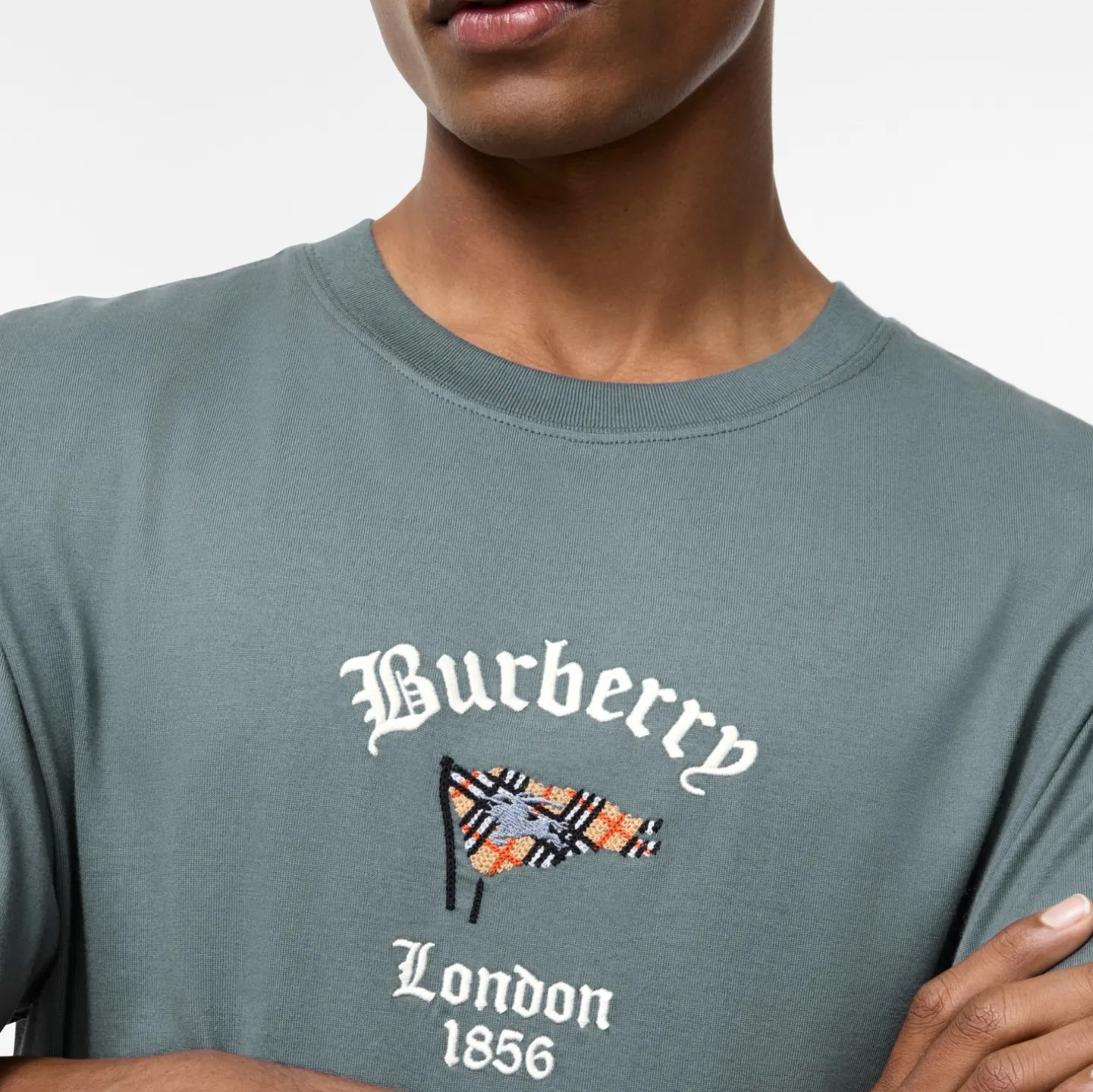 Check Flag Cotton T-shirt