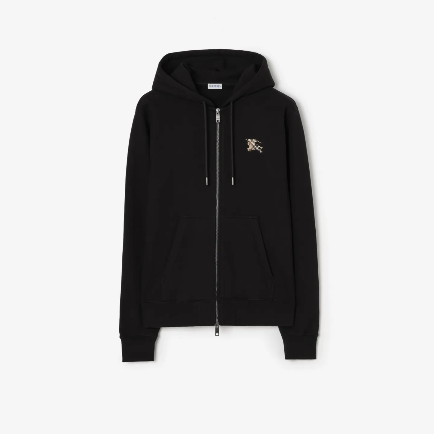 Check Knight Stamp Cotton Zip Hoodie