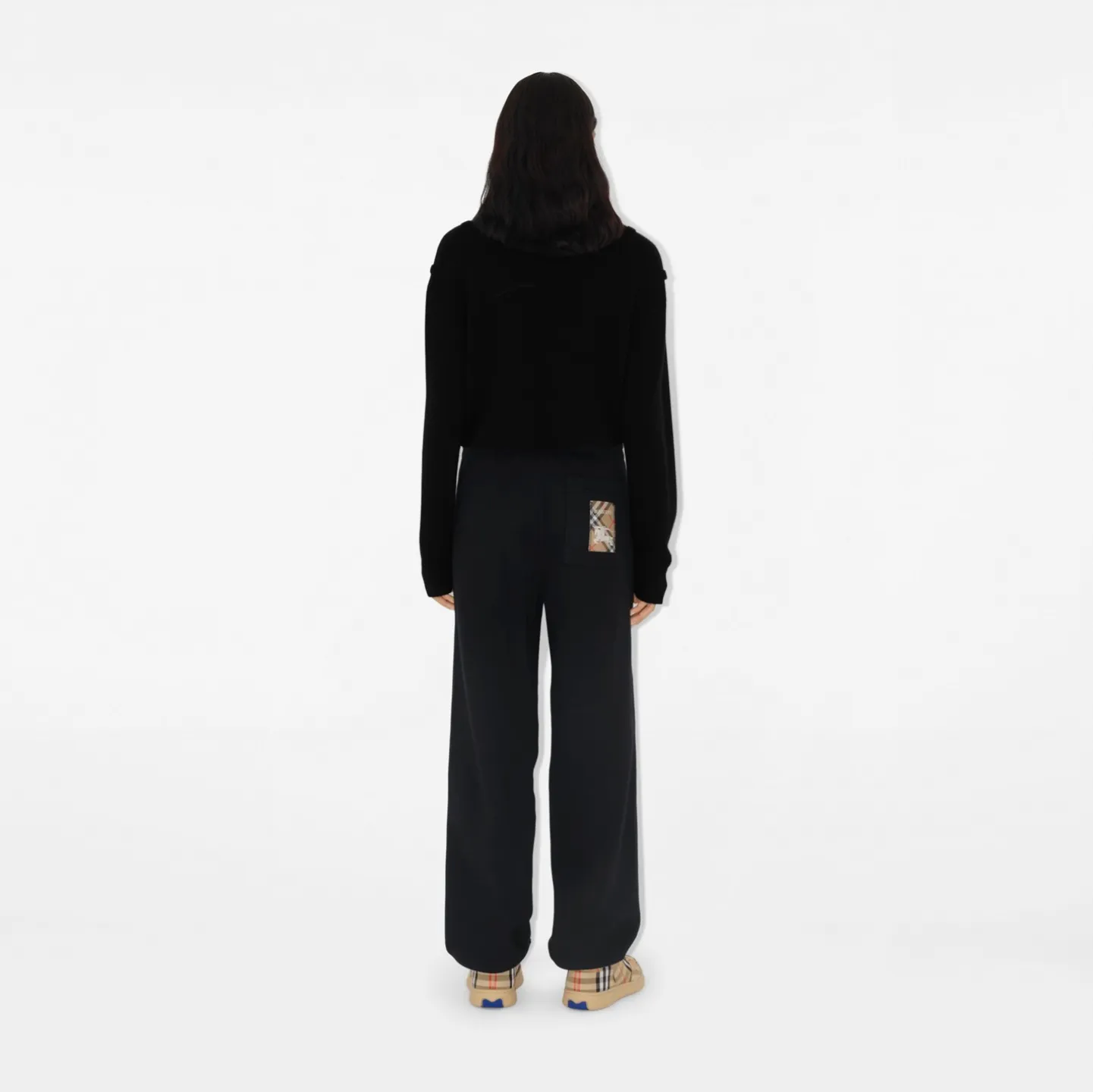 Check Label Cotton Jogging Pants