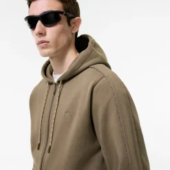 Check Piping Cotton Zip Hoodie