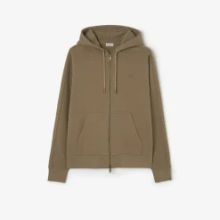 Check Piping Cotton Zip Hoodie