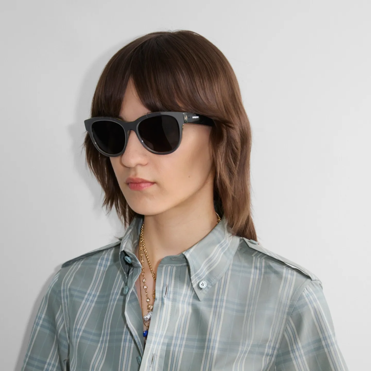 Check Round Sunglasses