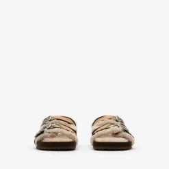 Check Shearling Urchin Sandals