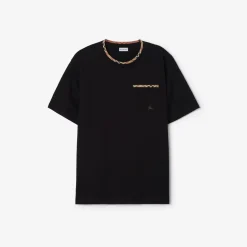 Check Trim Cotton T-shirt