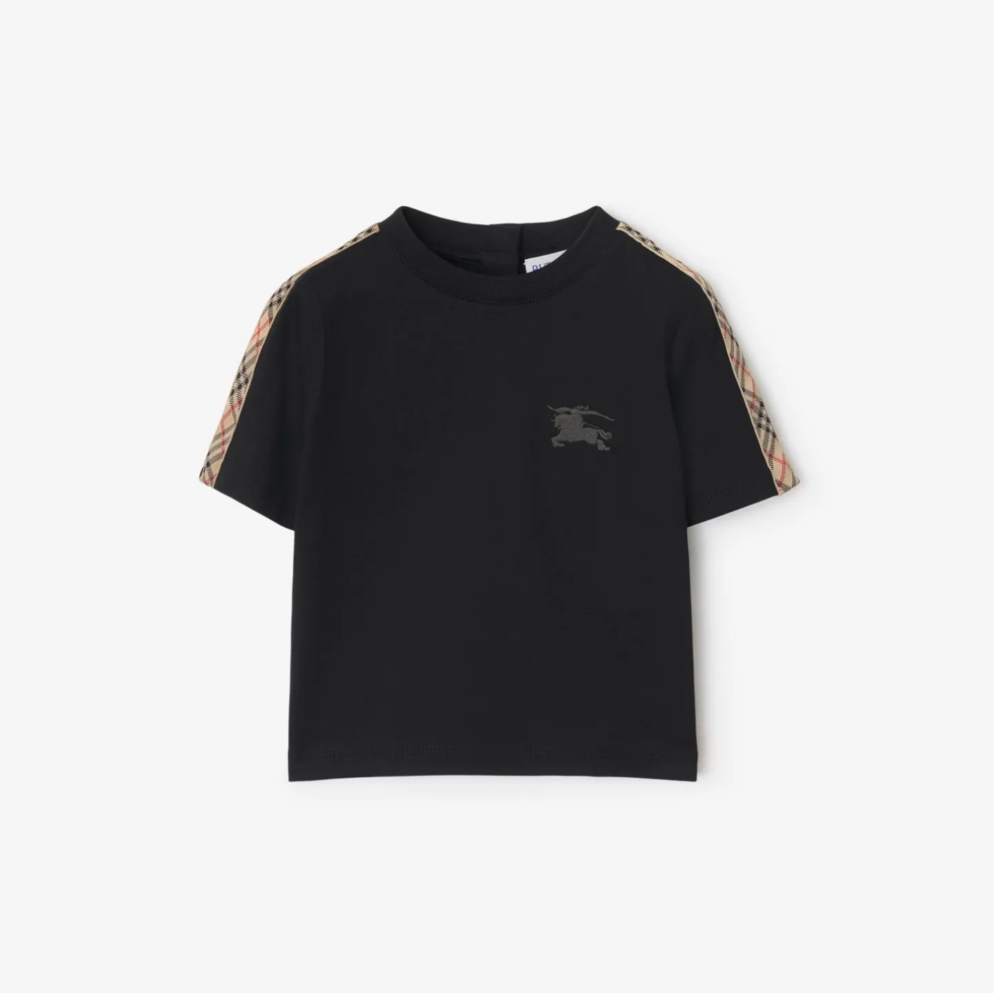 Check Trim Cotton T-shirt