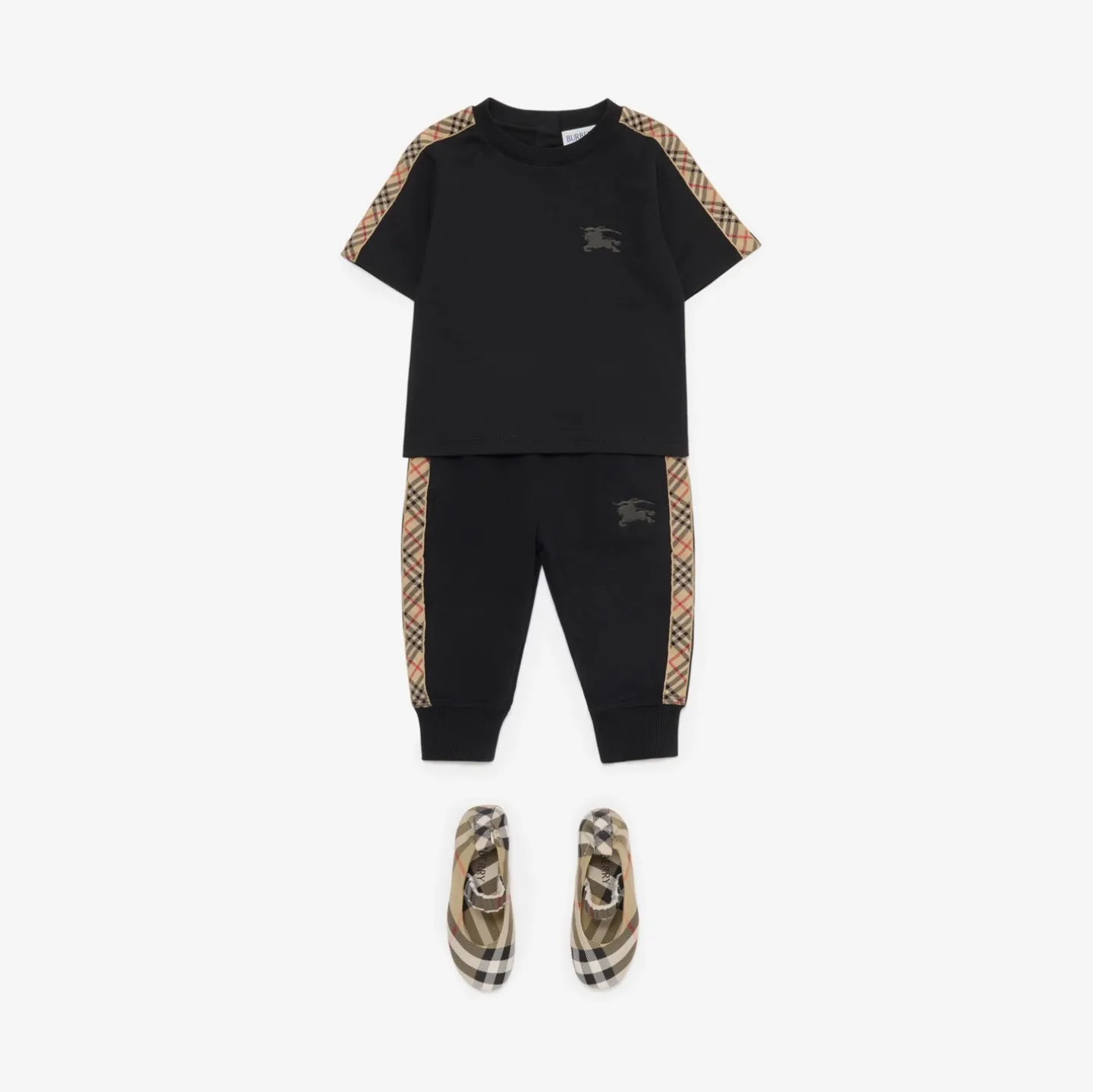 Check Trim Cotton T-shirt