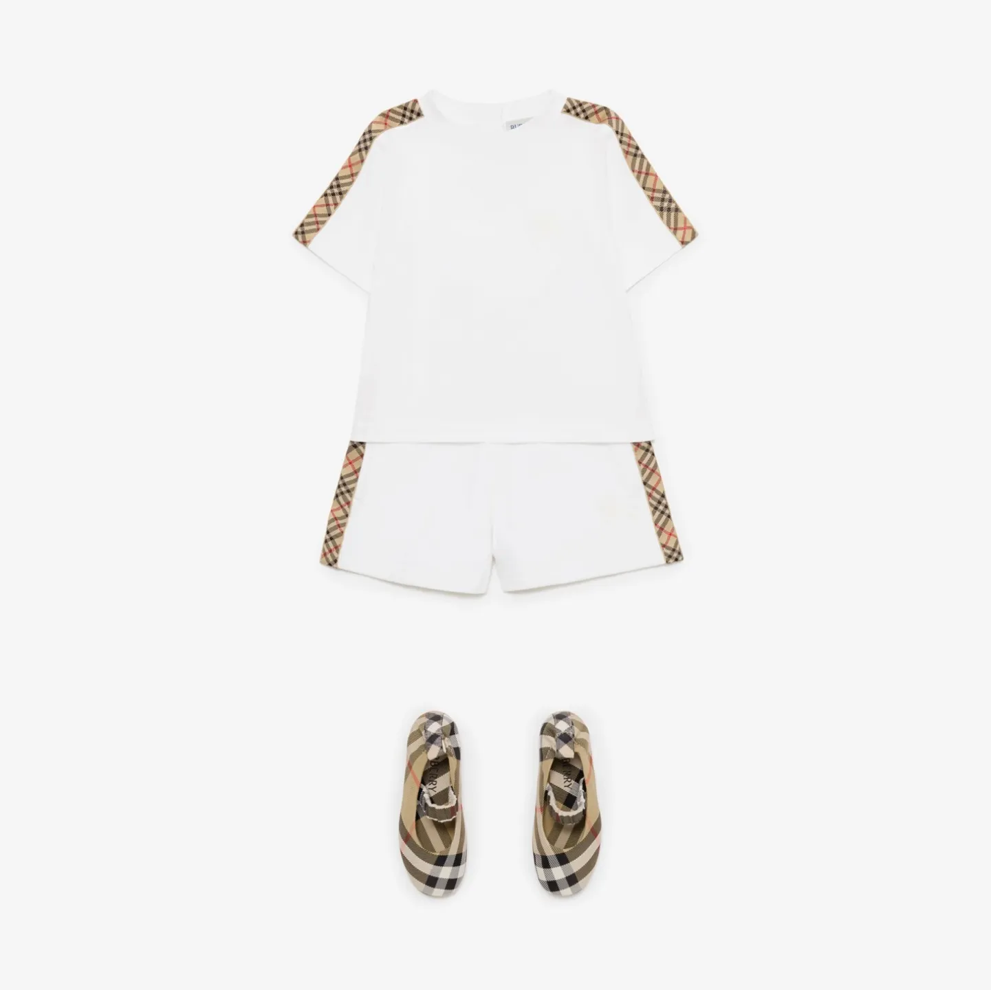Check Trim Cotton T-shirt