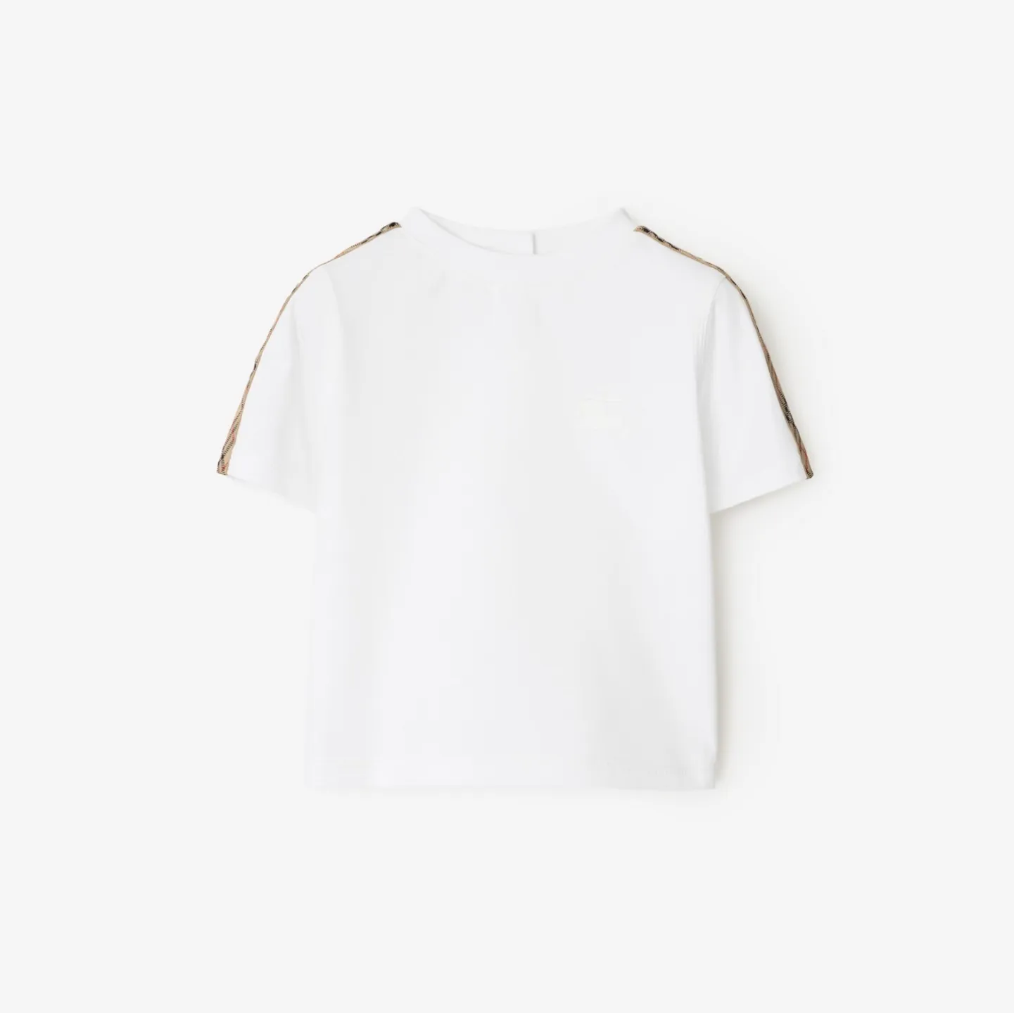 Check Trim Cotton T-shirt