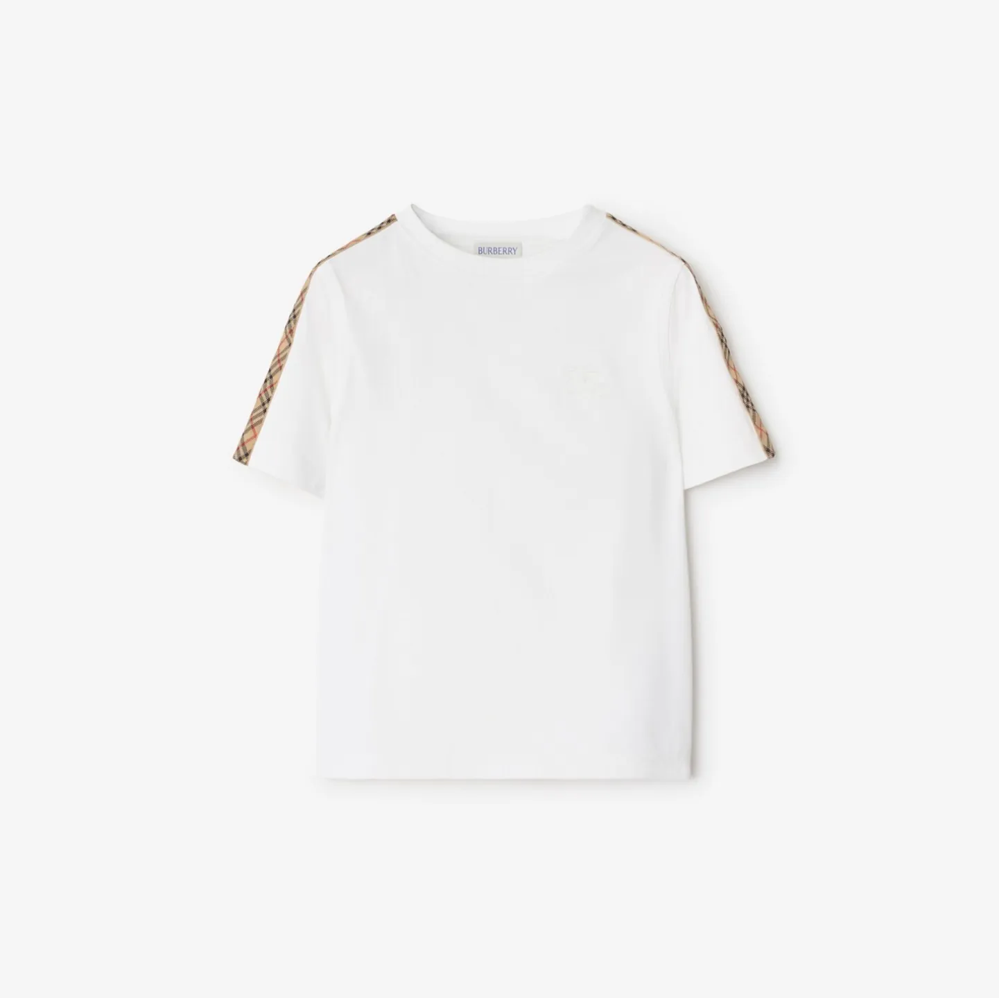 Check Trim Cotton T-shirt