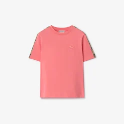 Check Trim Cotton T-shirt