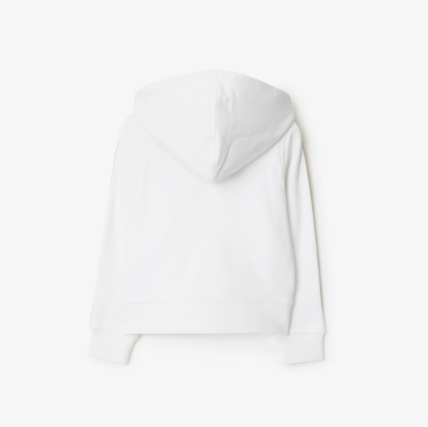 Check Trim Cotton Zip Hoodie