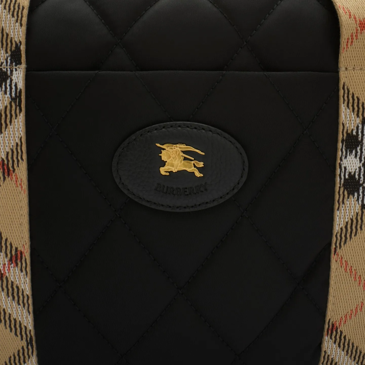Check Trim Quilted Nylon Baby Changing Bag