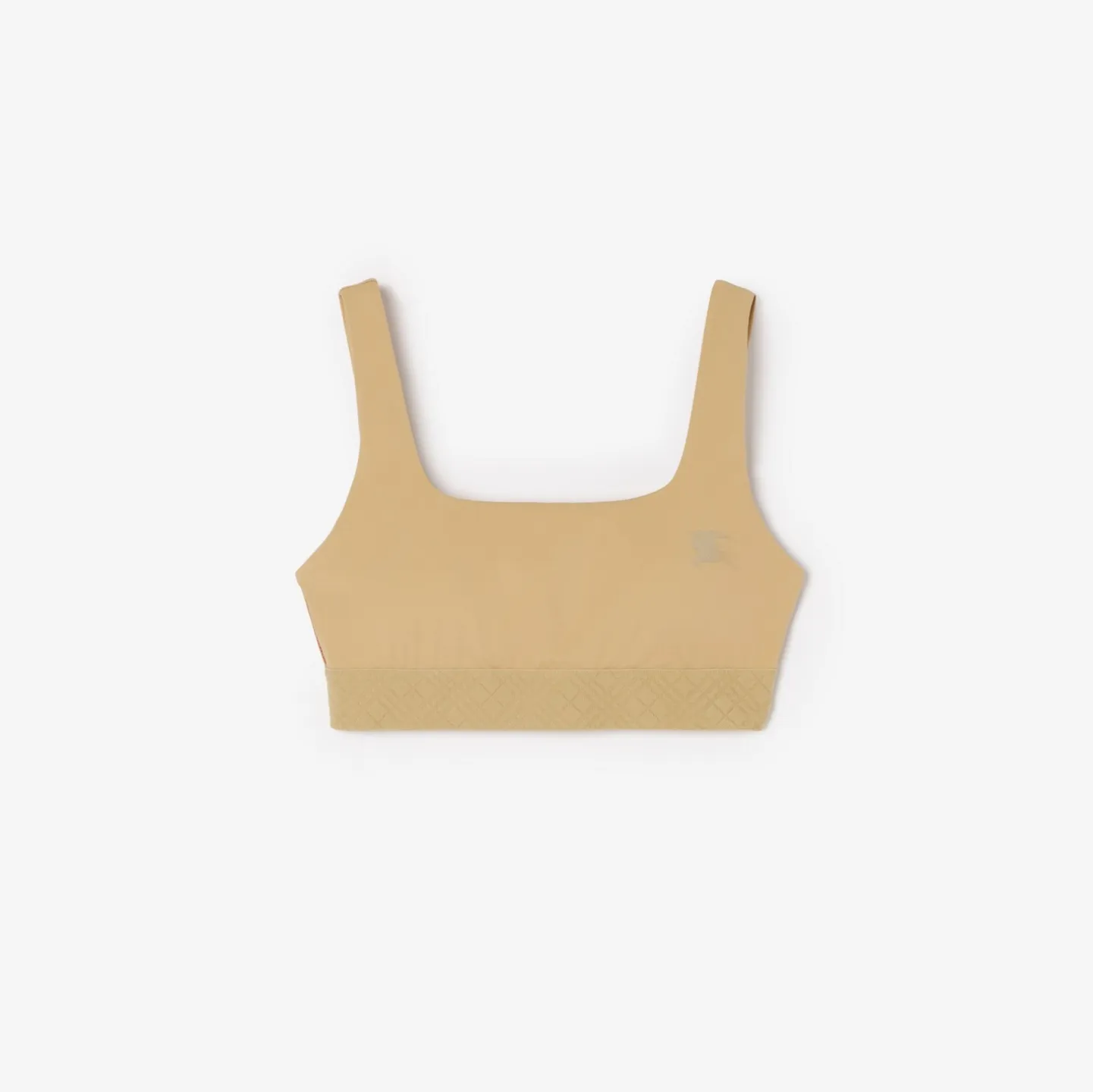 Check Trim Stretch Nylon Bra Top