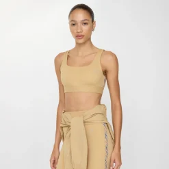 Check Trim Stretch Nylon Bra Top
