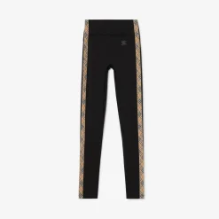 Check Trim Stretch Nylon Leggings
