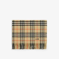 Check Wool Cashmere Blanket