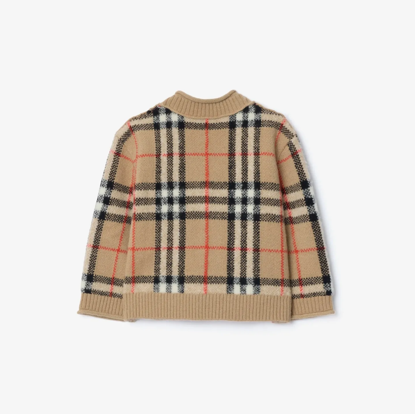 Check Wool Cashmere Cardigan