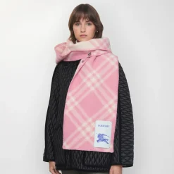 Check Wool Hooded Scarf