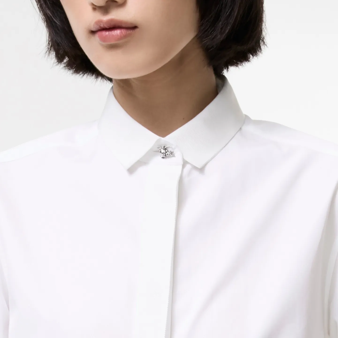 Classic Fit Grosgrain Trim Cotton Shirt
