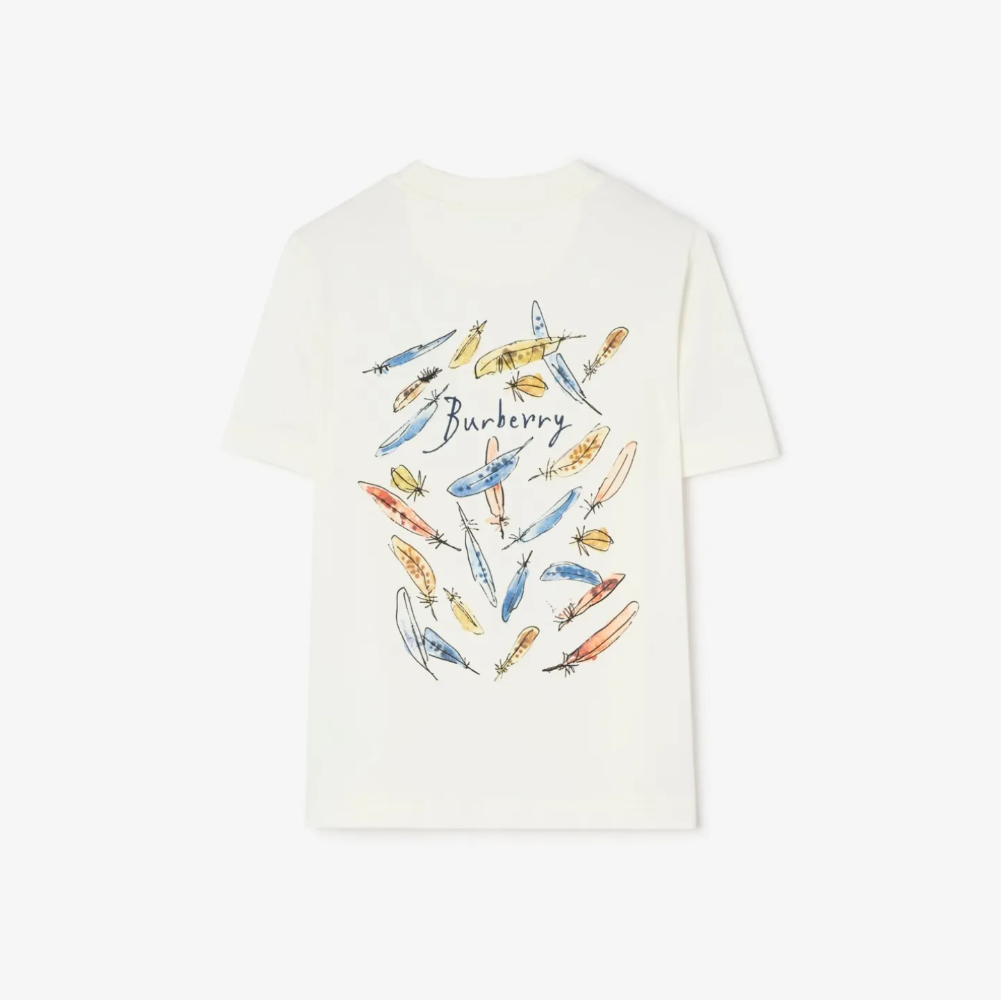 Feather Print Cotton T-shirt