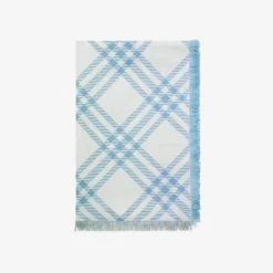 Gradient Check Wool Silk Scarf