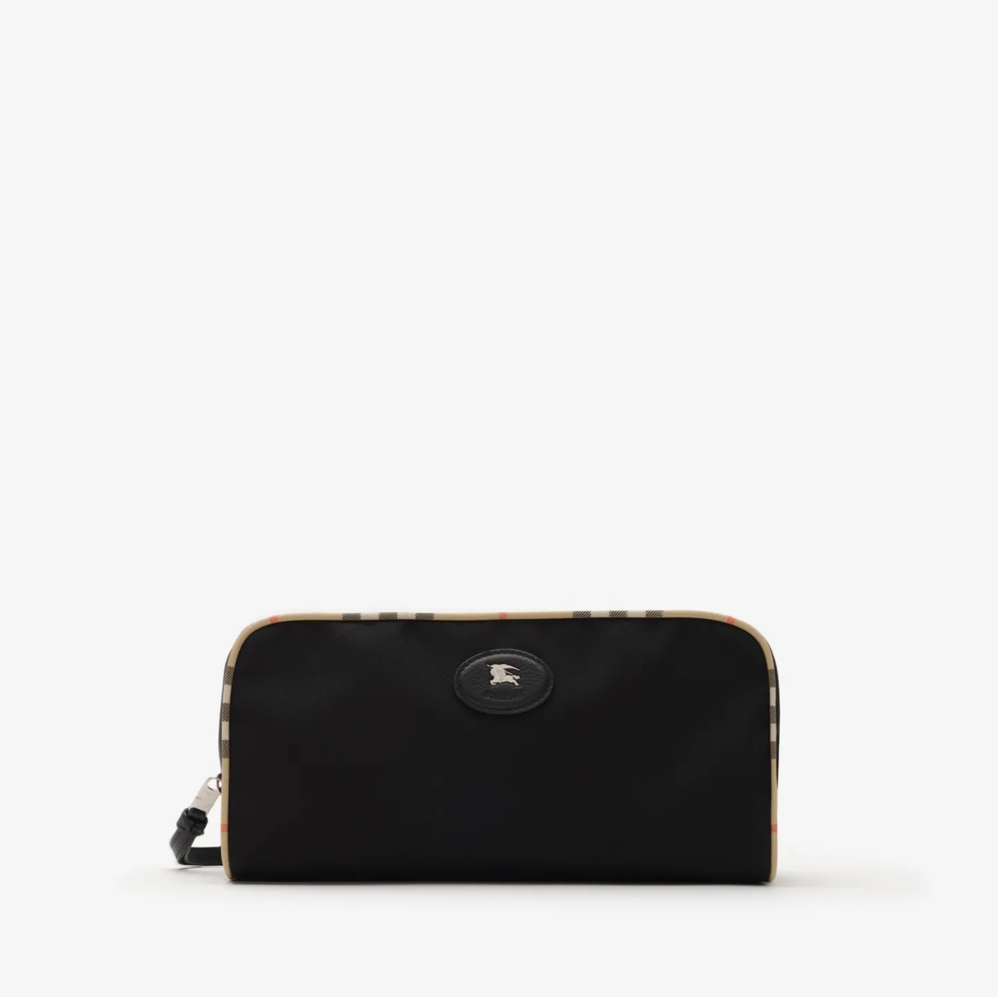 Large Check Trim Travel Pouch