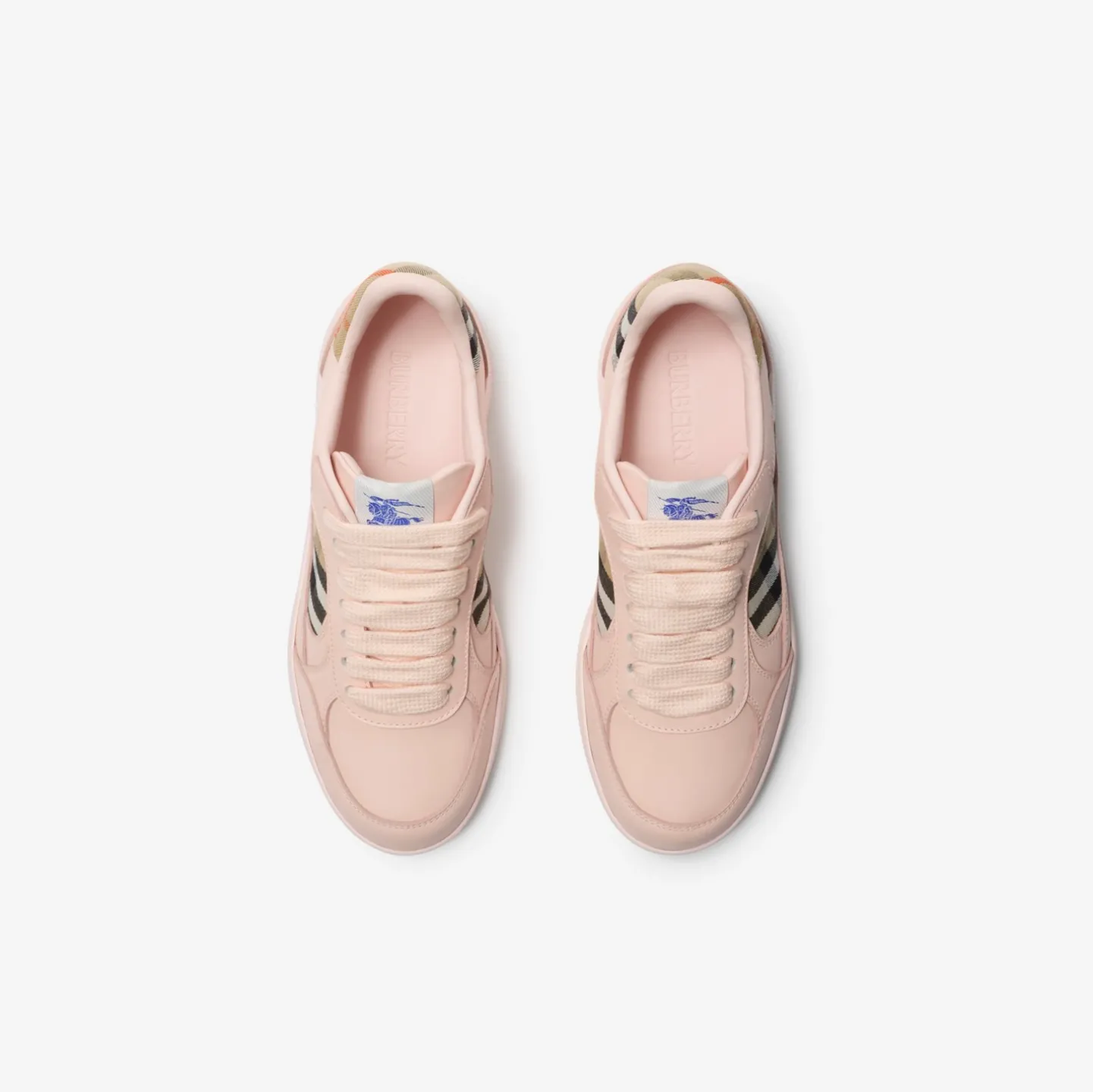 Leather and Check Terrace Sneakers