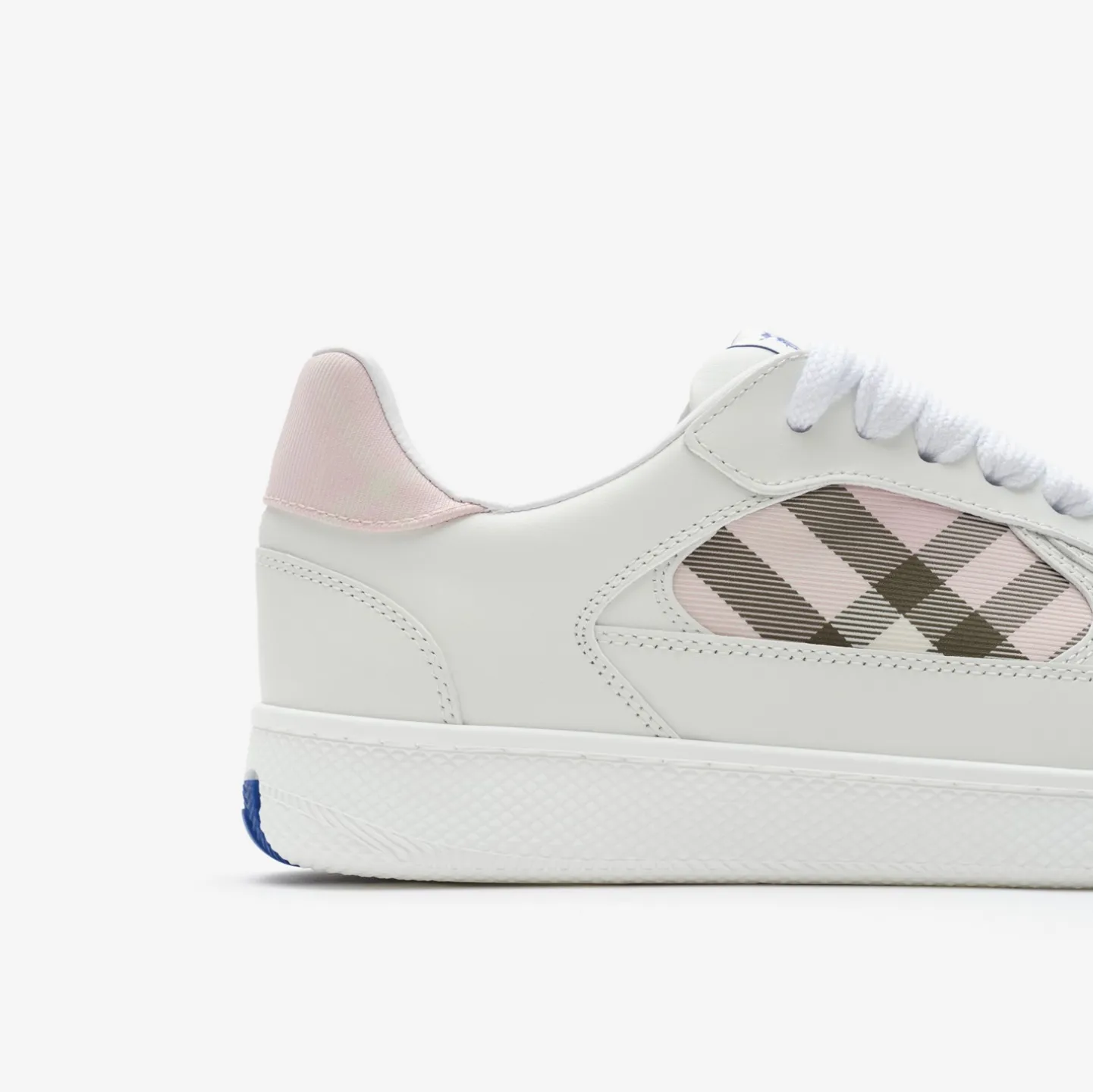 Leather and Check Terrace Sneakers