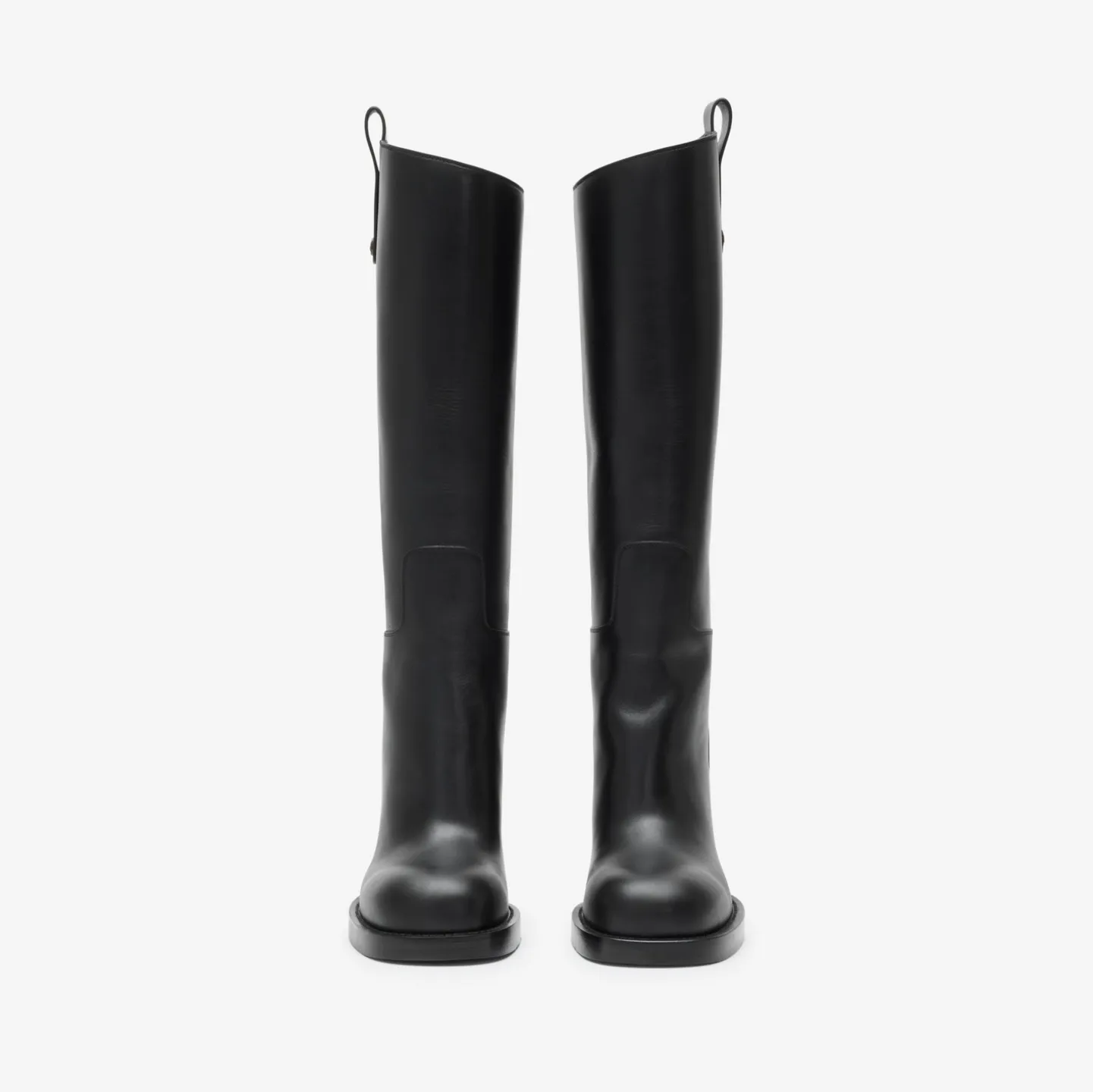 Leather Cavalier Heel Boots