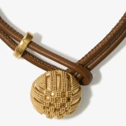 Leather Check Granulation Bracelet​