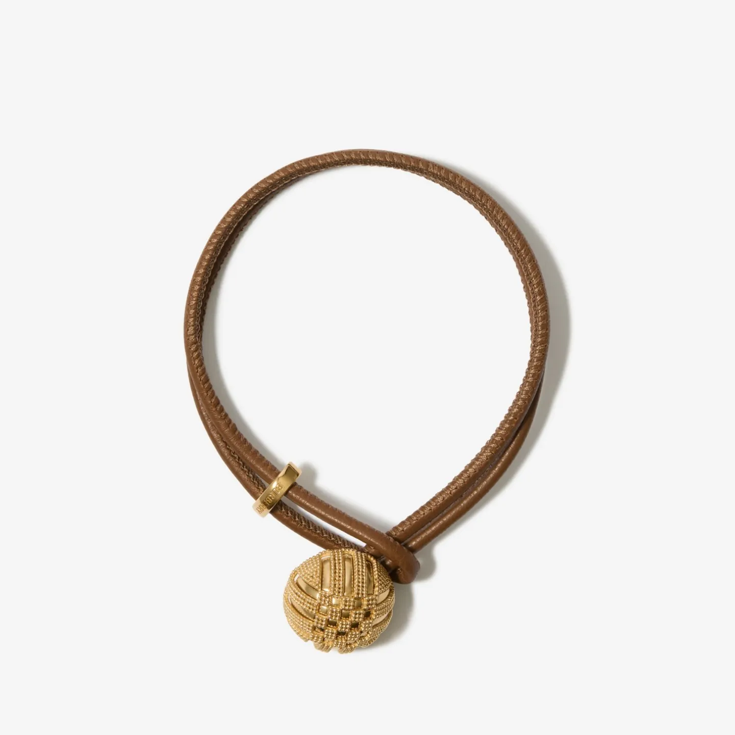 Leather Check Granulation Bracelet