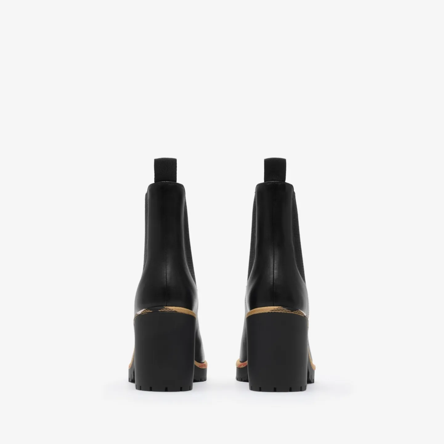 Leather Gravel Heel Chelsea Boots