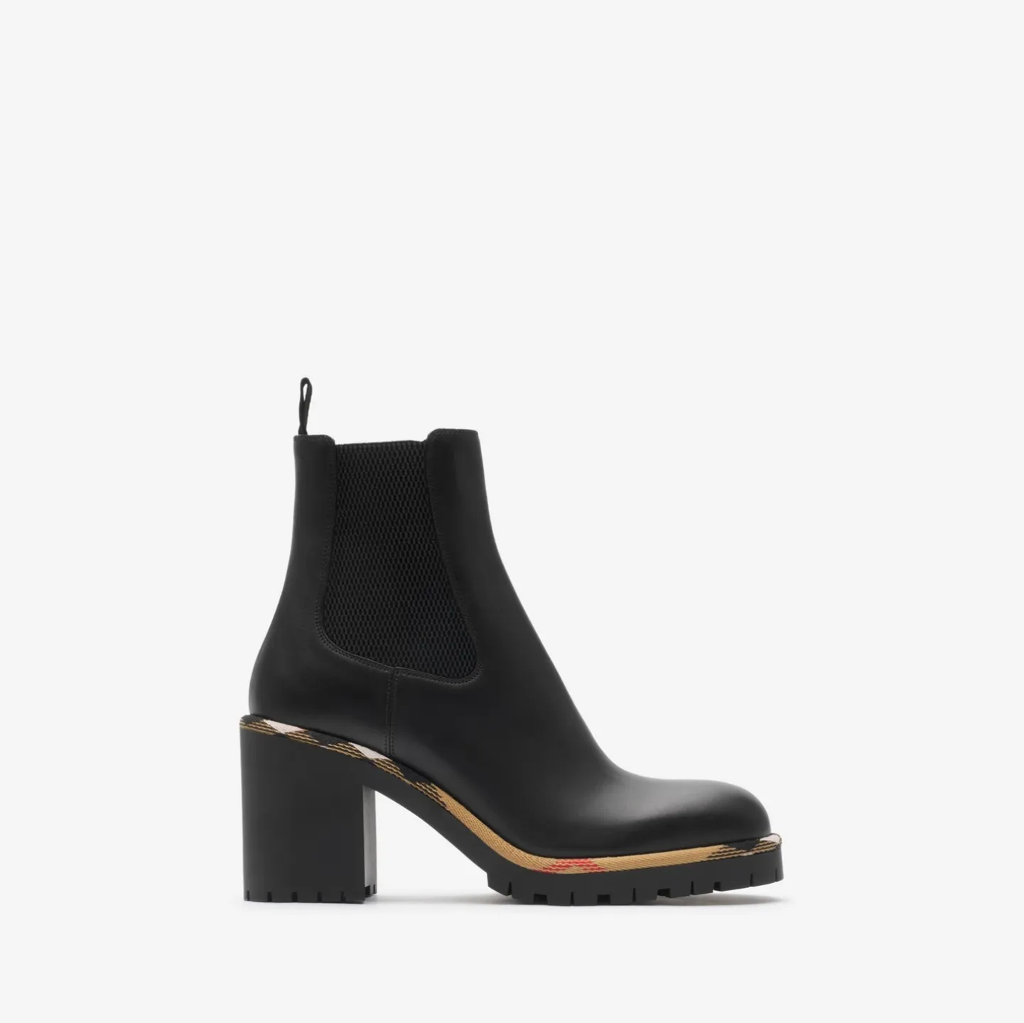 Leather Gravel Heel Chelsea Boots