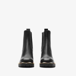 Leather Gravel Heel Chelsea Boots