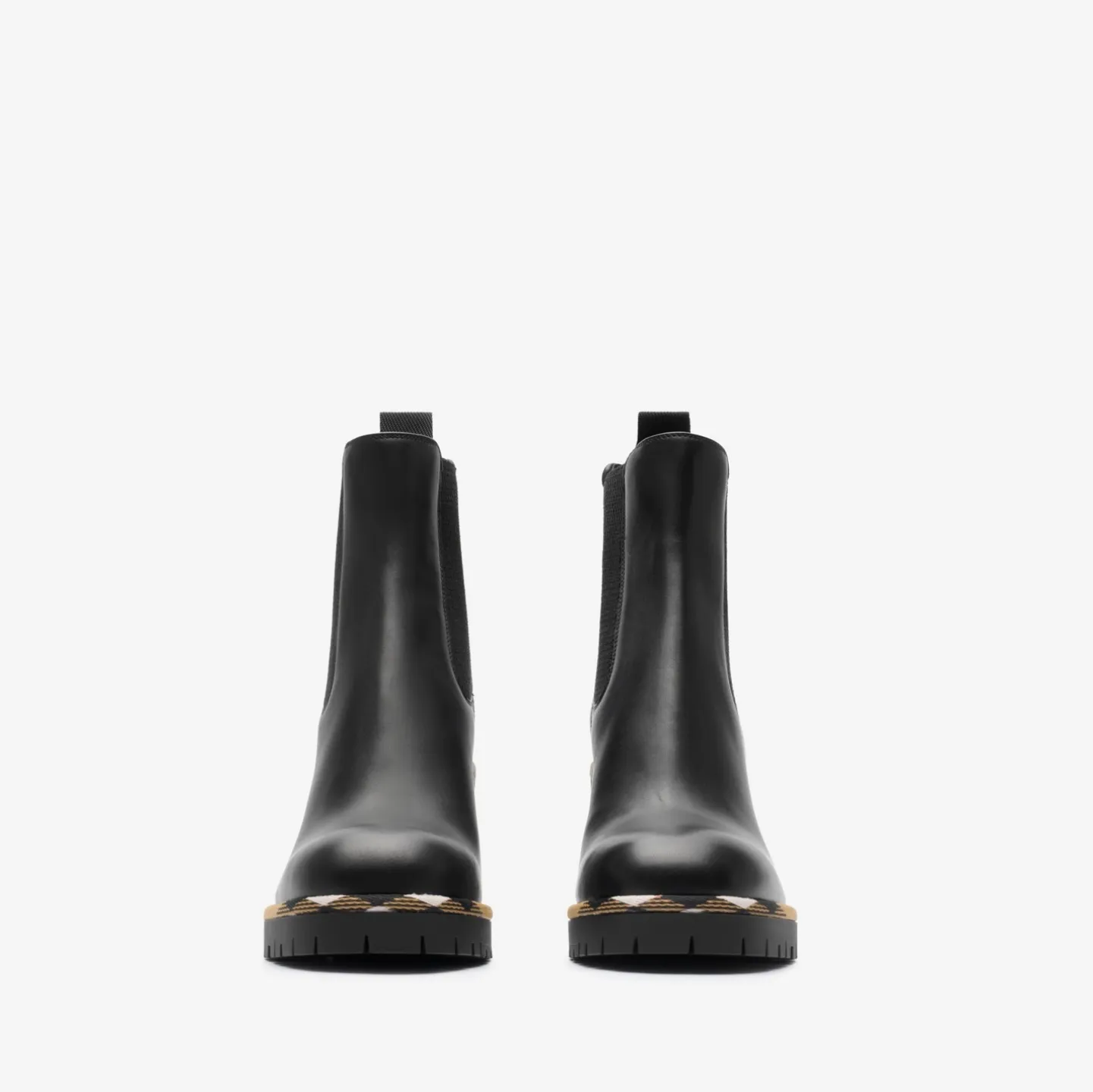 Leather Gravel Heel Chelsea Boots