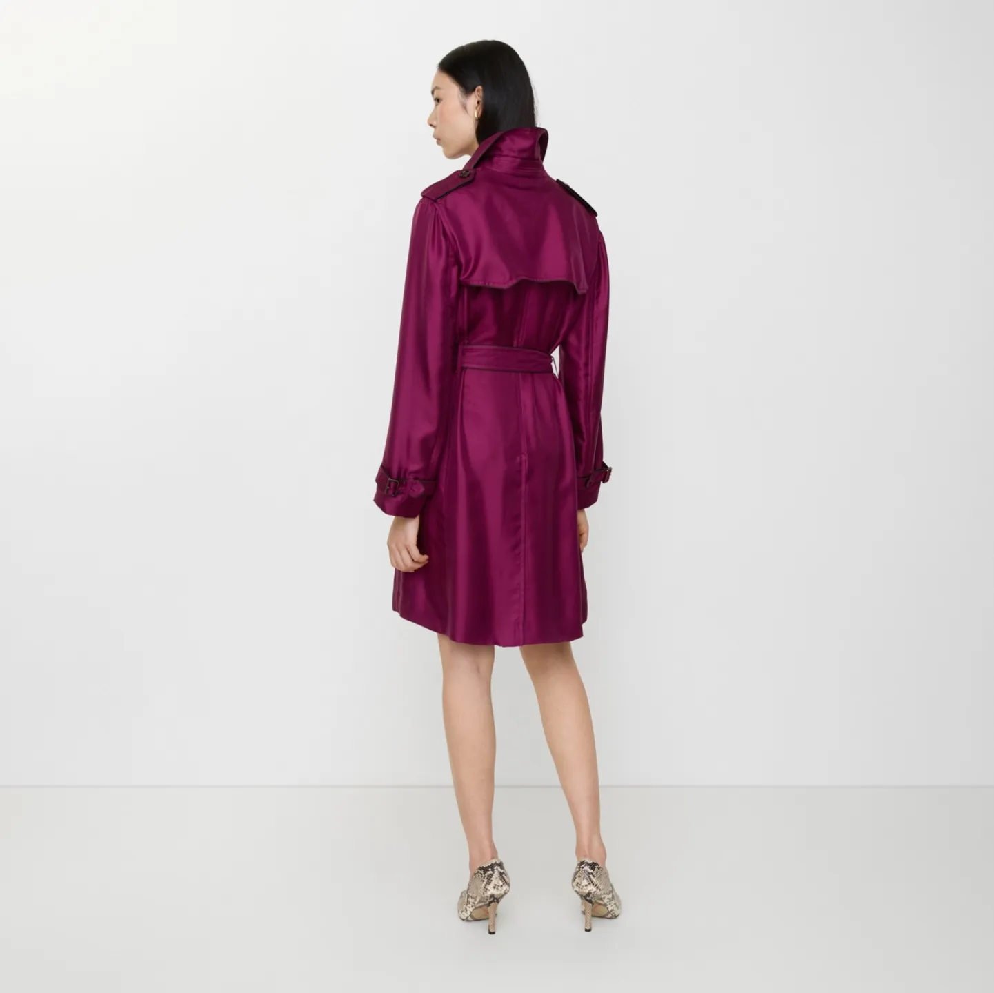 Long Silk Foxfield Trench Coat